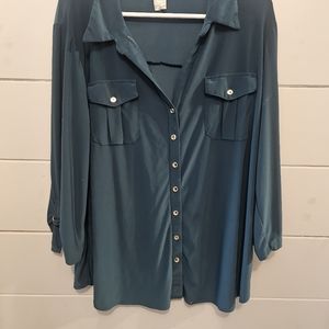 Jade Green blouse 2X